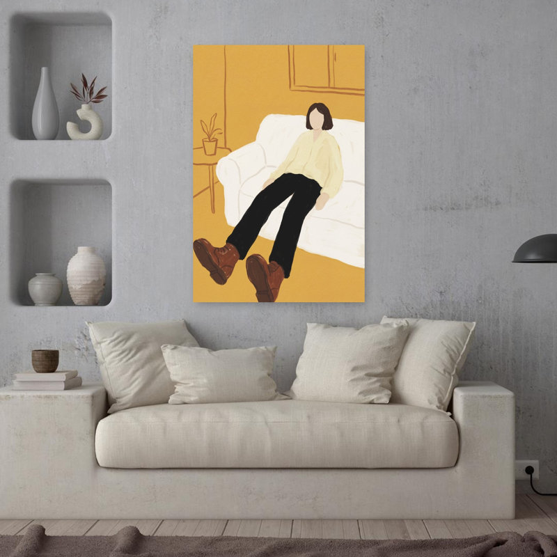 Relaxed Person In Yellow Room by Andreas Magnusson - Wrapped Canvas Print, 91.44 cm H x 60.96 cm W