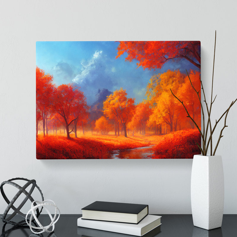 An Artistic Autumn Forest - Wrapped Canvas Print, 40cm H x 60cm W x 3cm D