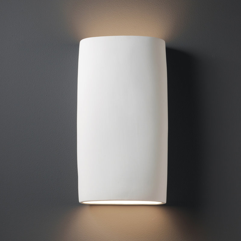Charlottee Ceramic LED Wall Light, Gloss White