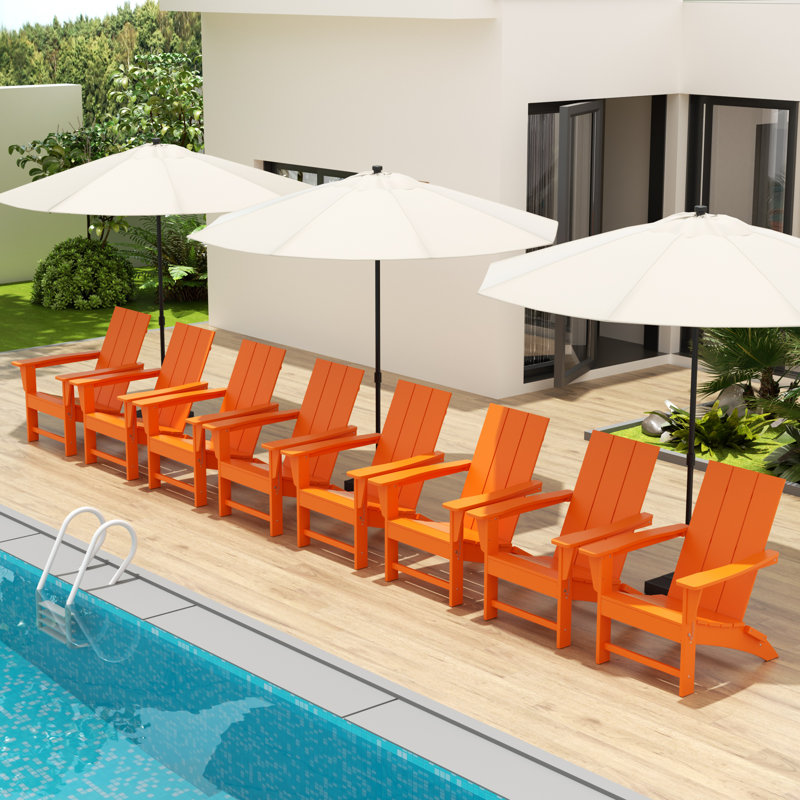 Joubert Foldable Outdoor Adirondack Set, Orange