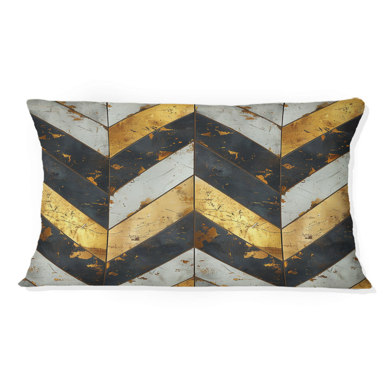 Coussin lombaire ivoire à chevrons - Glam