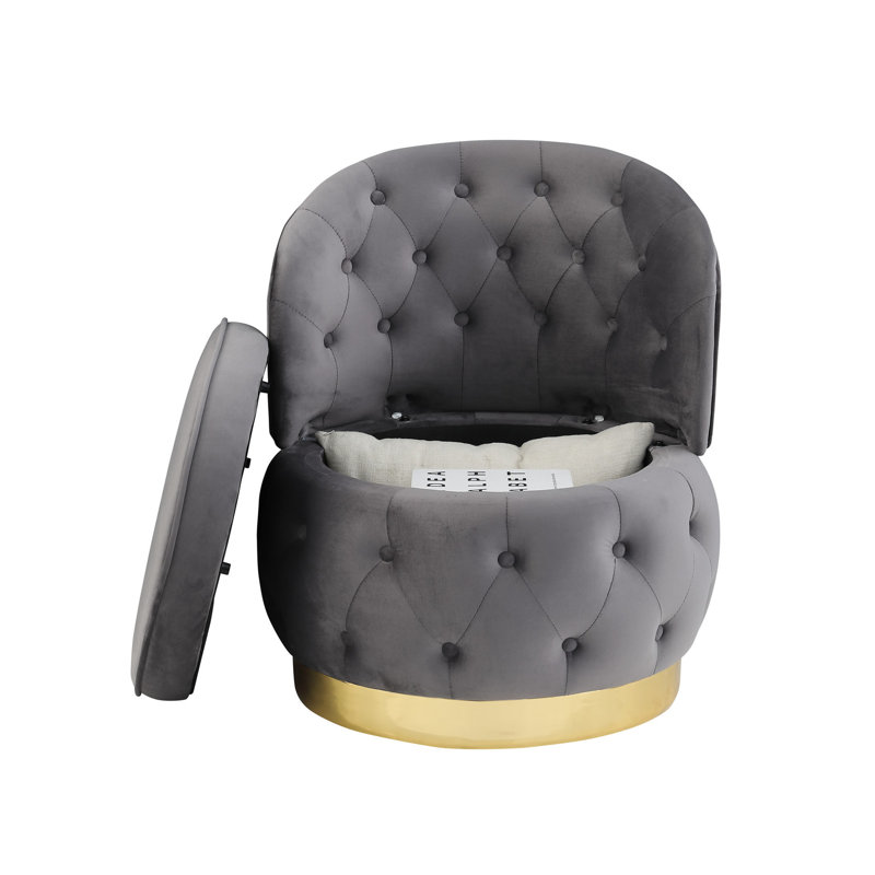 Fauteuil pivotant à 360 degrés en velours
