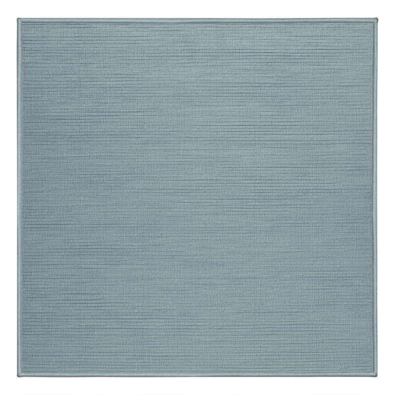 Tapis bleu uni lavable à la machine, Carré 5 pi