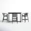 Chave Outdoor Patio 5-Piece Rectangular Table Set in Aluminum with Grey Cushions