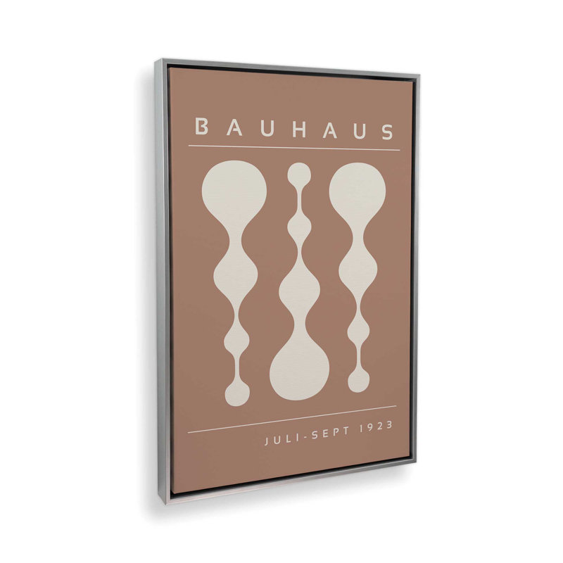 «Brown Retro Bauhaus», affiche sur toile encadrée, H 48,75 po x l 32,75 po x P 1,75 po, Chrome poli