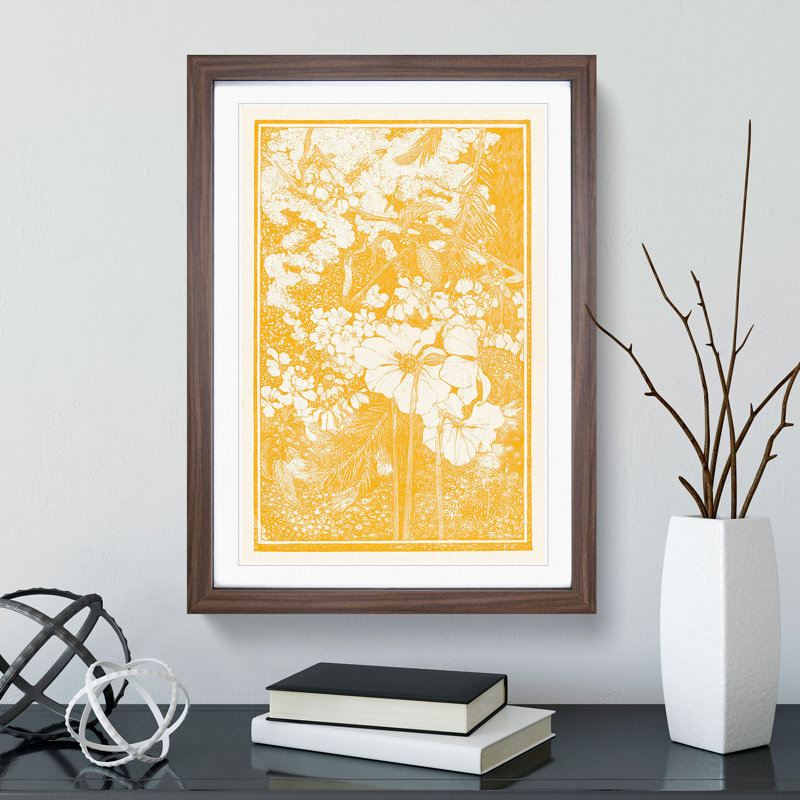 Spring Flowers by Theo Van Hoytema - Picture Frame Graphic Art, Walnut, 36cm H x 27cm W x 2cm D
