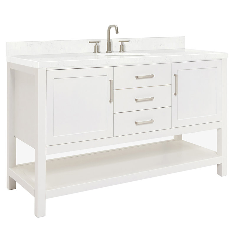 Bayhill 60.25 in. Handmade Single Vanity, White