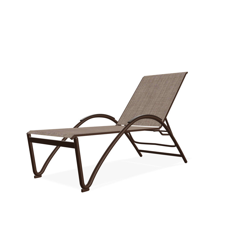 Chaise longue empilable Helios Contract Sling, Fenouil Augustine Sunbrella®, Kona