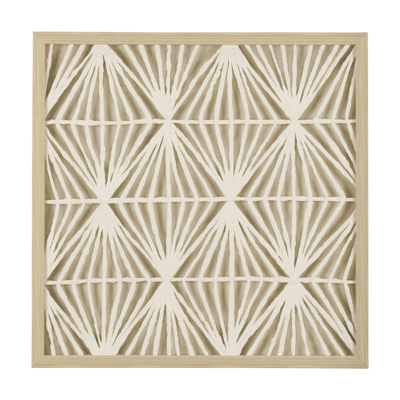 Folk Papercuts - Prisme - cadre photo, Beige, Blanc | Beige | Prismes, H 30 po x l 30 po