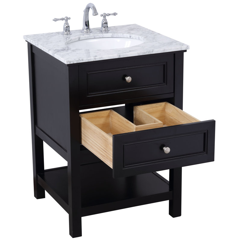 Ensemble de meuble-lavabo simple 24 po Bonsai, Noir