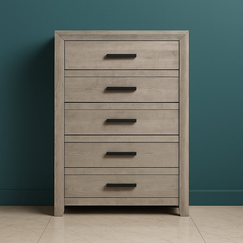 Zarrah 36'' W 5 - Drawer Chest, Rustic Oak