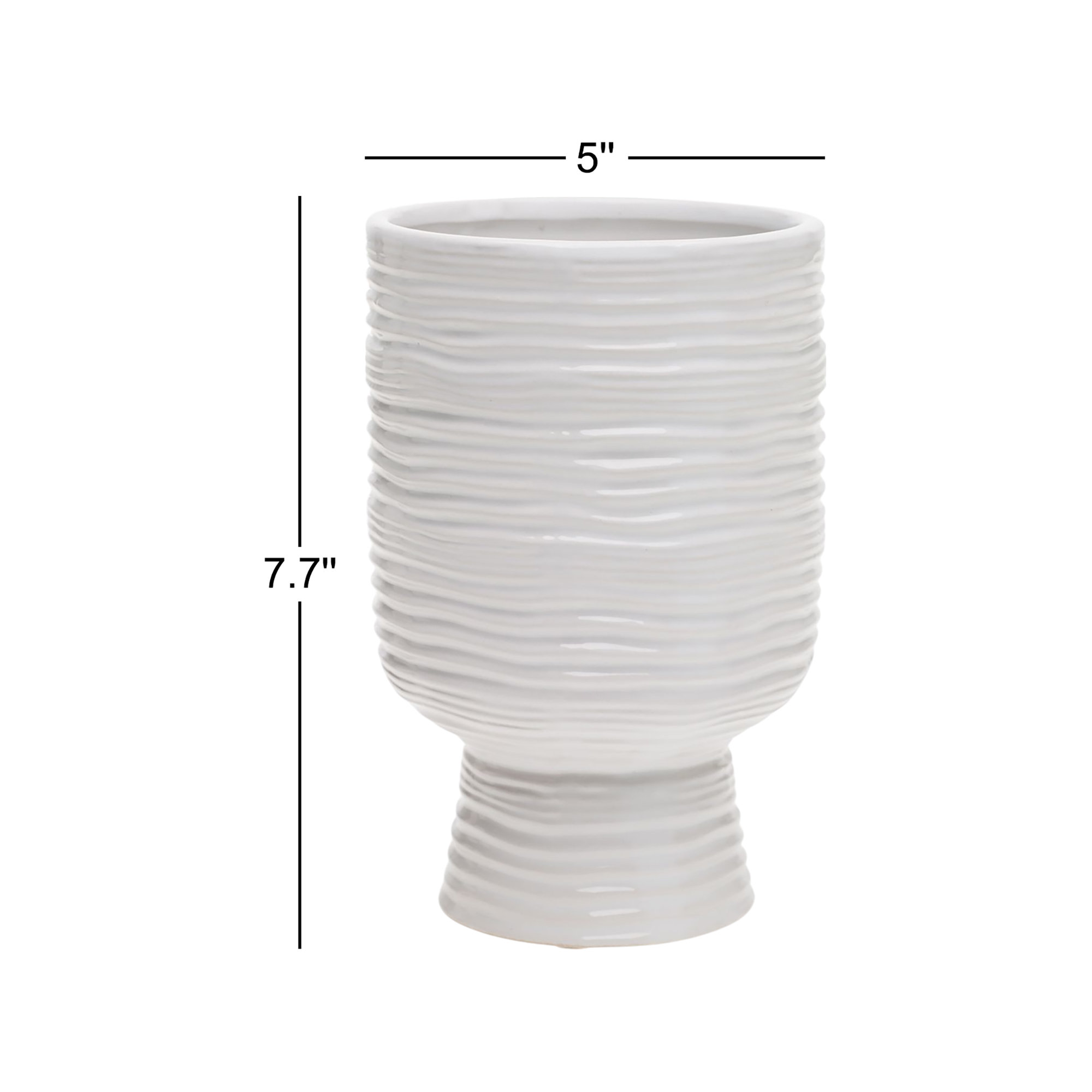 Canella Handmade Ceramic Table Vase, 7.7" H x 5" W x 5" D