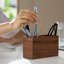 Walnut Pencil Holder (Double Slots) Wood Pen Holder For Desk