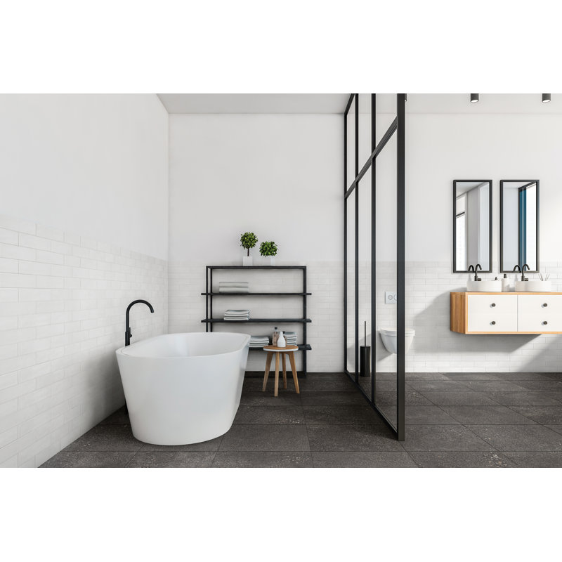 Carreau de mur et de sol en brique de porcelaine Surface 51, Noir, 24 po x 24 po carré