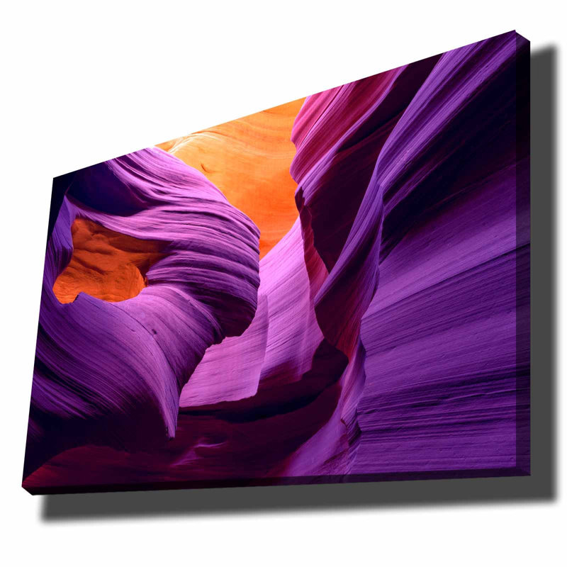 Superbe peinture décorative sur toile, 27,6 po x 39,4 po | 100% toile, épaisseur: 0,1 pouce | Structure 100% bois de pin, épaisseur: 0,9 po | Couleurs vives pourpres, rouges et oranges | Parfait pour les amateurs de décoration intérieure et d'art