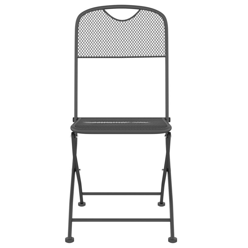 Ensemble de table de jardin d'extérieur pliable en métal anthracite