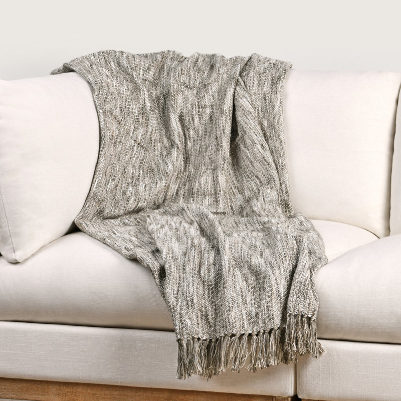 Sharma Cotton Hand Woven Throw Blanket, Beige