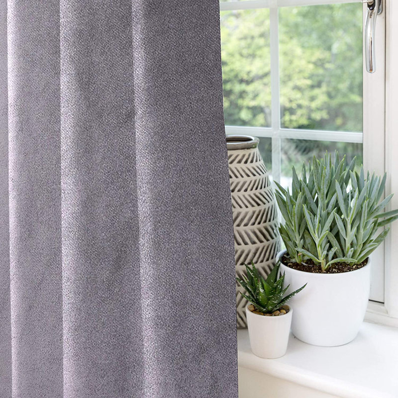 Arinna Room Darkening Curtains / Drapes Pair, Grey, Width 228 x Drop 137cm