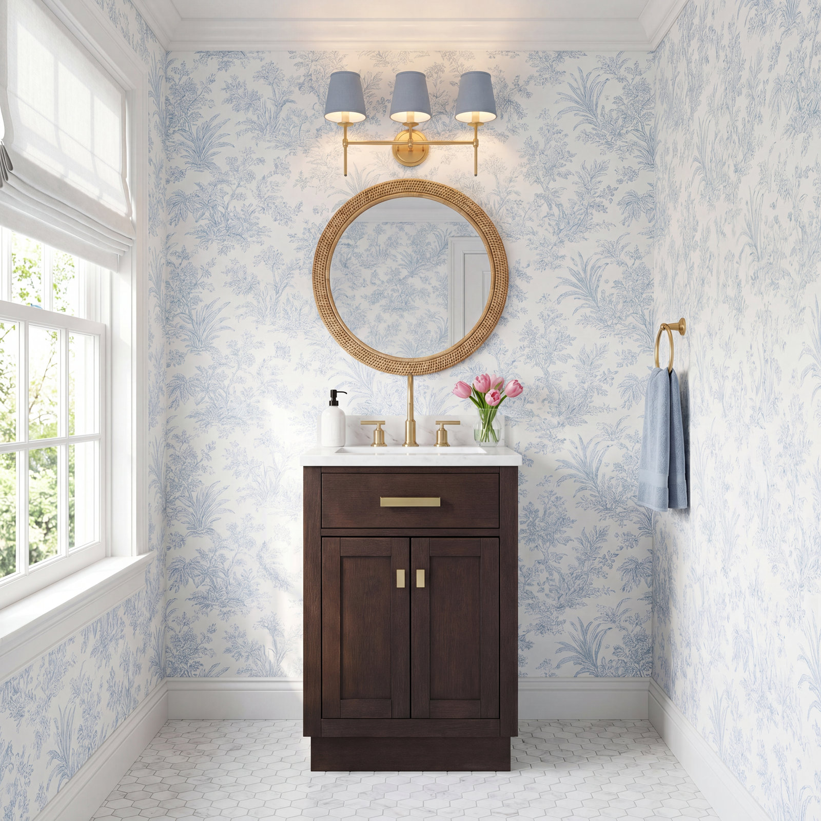 Nicholls 24" Single Bathroom Vanity, Brown