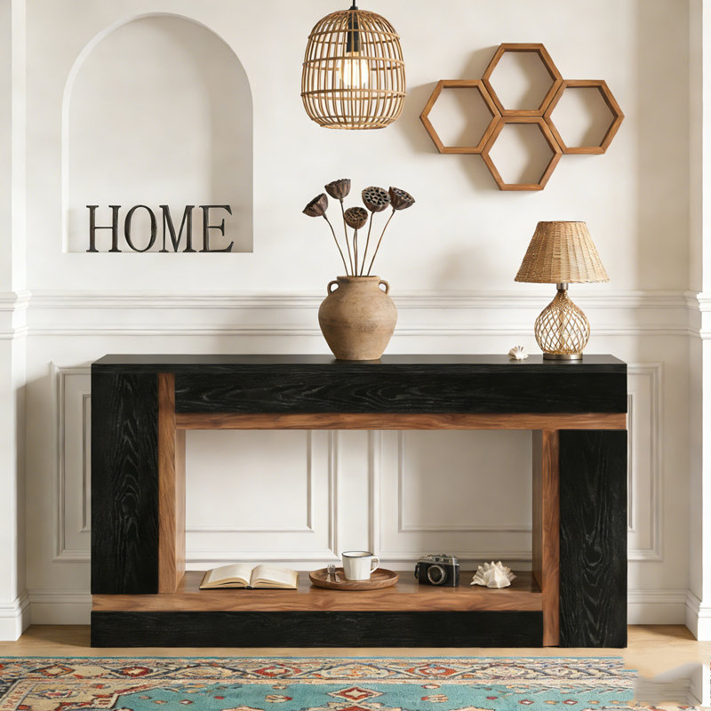 2-Tier Wooden Rectangular Sofa Hallway Table
