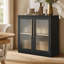 Ensemble de buffet d'appoint 62,6 "avec porte en acrylique Adelle, armoire de rangement modulaire avec tablettes réglables et charnières à fermeture en douceur Adelle