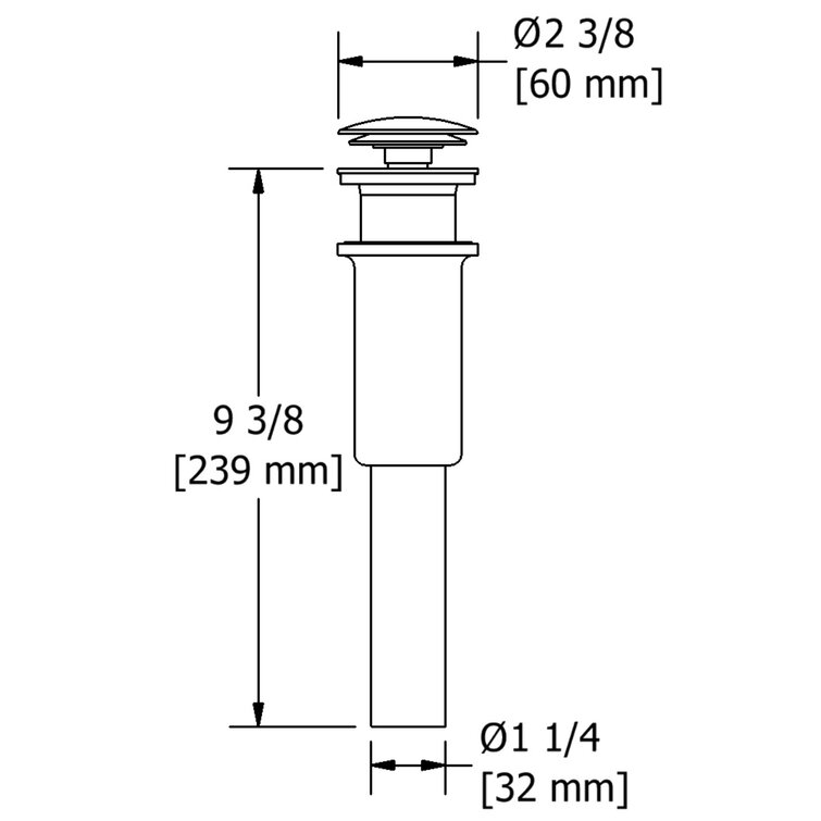 Riobel Push Drain Without Overflow 