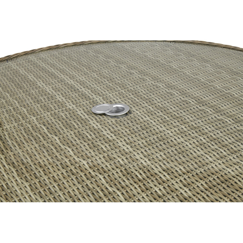 Wentworth Round Wicker Outdoor Dining Table With Umbrella Hole , cm W cm D, H74 x W110 x L110cm