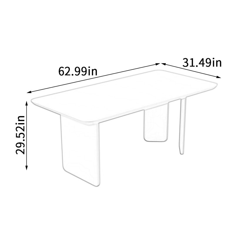 Table de salle à manger Exquise, H 29,52 po x L 62,99 po x l 31,49 po
