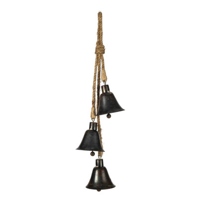 Cloche 3,5 po avec cordon en jute. Comprend 2 pièces par sac.