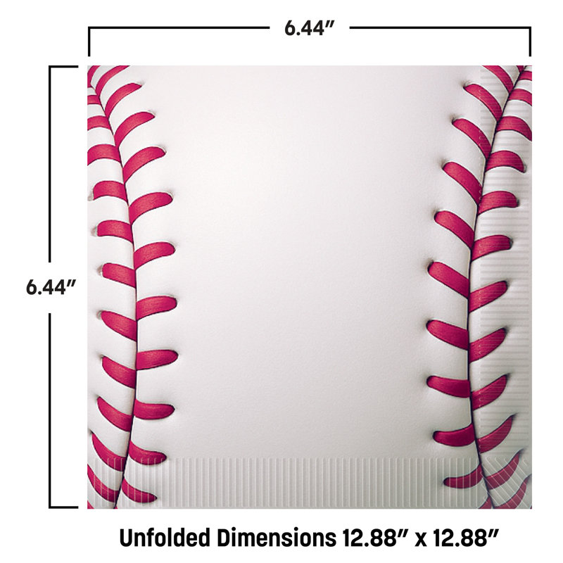 Serviettes de baseball à 2 plis, 16 serviettes / paquet
