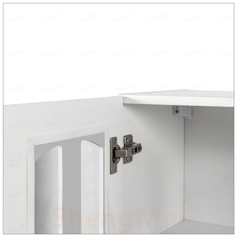 Vitrine murale à porte vitrée avec tablettes réglables pour le rangement dans la cuisine, la salle de bain et le salon