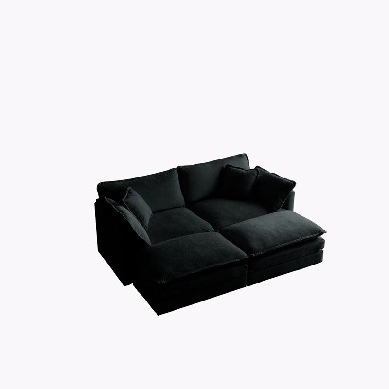 Canapé modulaire Chenille, H 33 po x l 76,7 po x P 35 po, 4, Vert