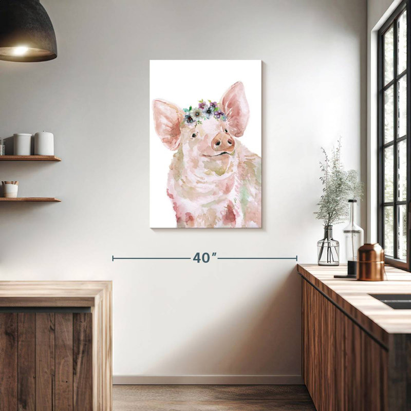 Brampt Flower Crown Pig, 36" H x 24" W