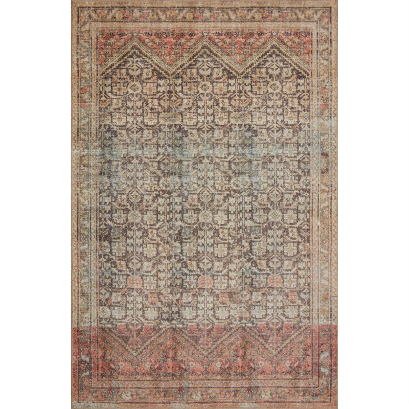 Tapis gris anthracite / multicolore Rayburn, Rectangle 7 pi 6 po x 9 pi 6 po