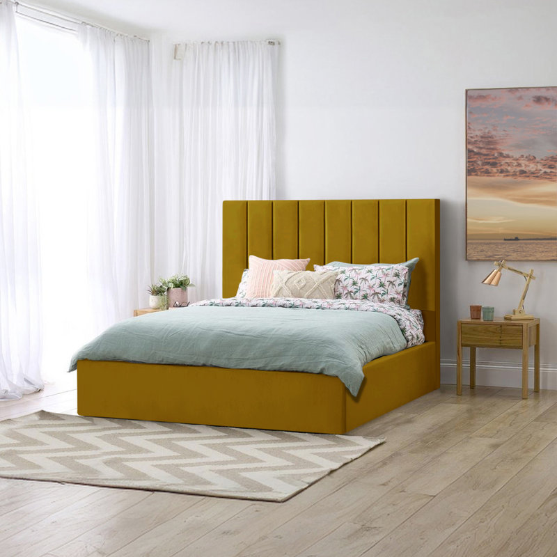 Alfie-John Upholstered Bed, Turmeric, Kingsize (5')