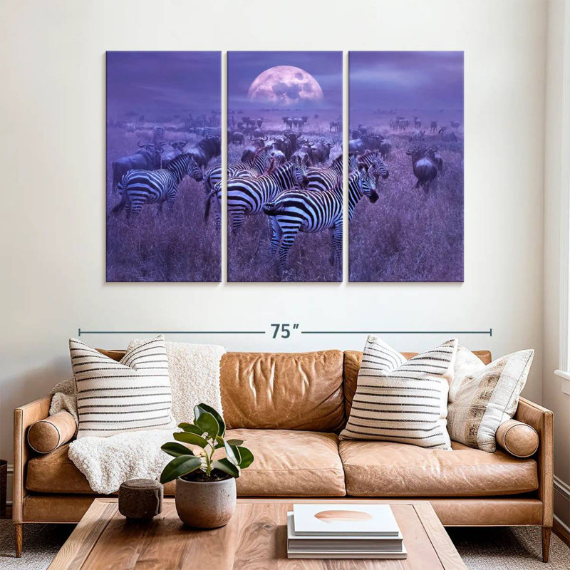 Lunar Zebras, 42" H x 65" W