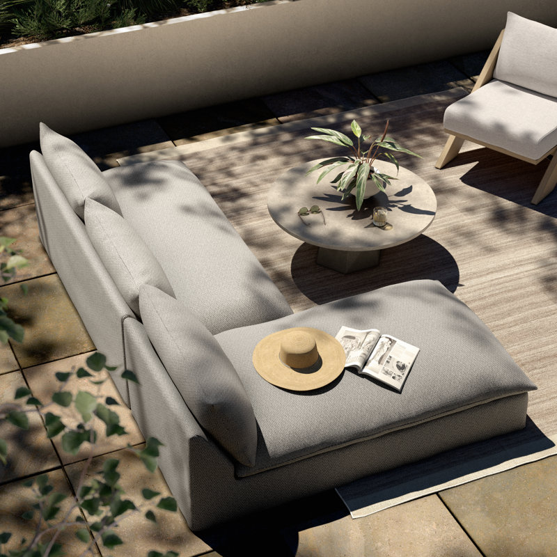 Grant Outdoor 2 Piece Sectional, Gray