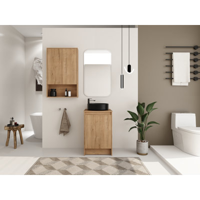 Ensemble de meuble-lavabo simple 20 po avec comptoir en céramique et armoire murale 24 po Bellmead