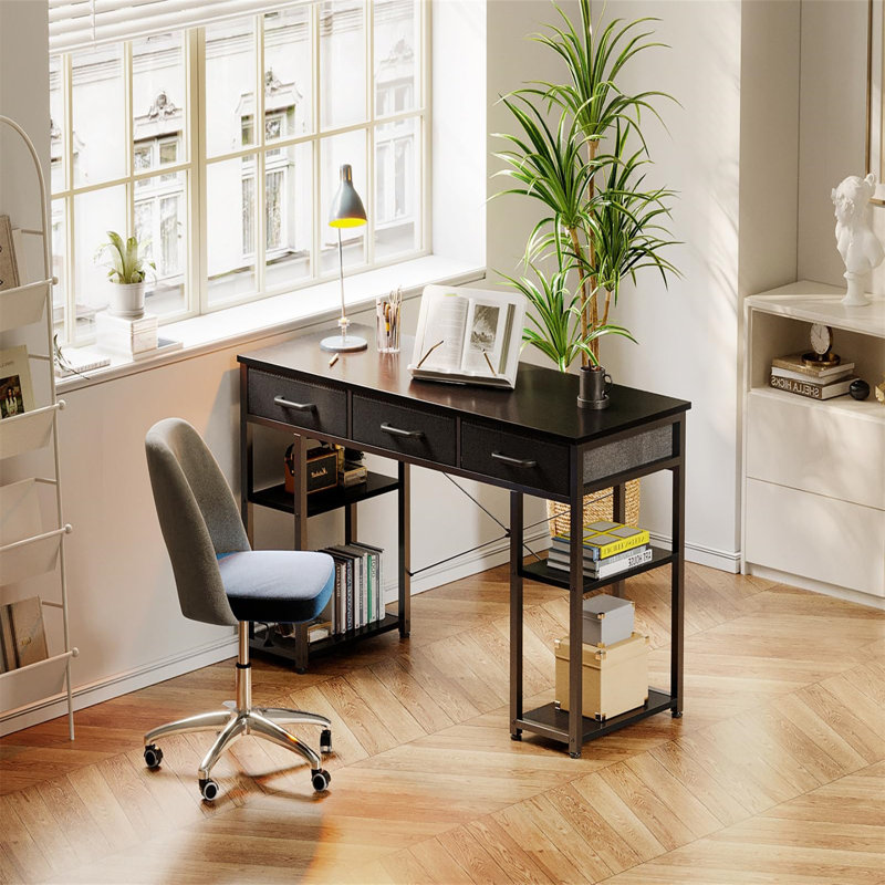 Divo Metal Base Computer Desk, Black
