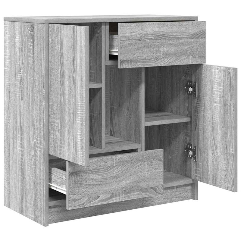Sideboard With Drawers And Doors 70.5X34x74.5 Cm, Grey Sonoma