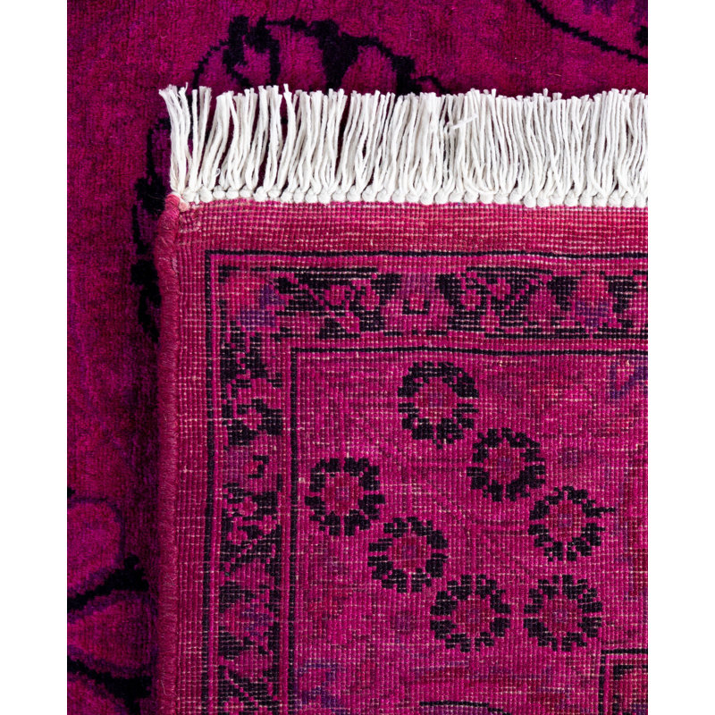 Overdyed One-of-a-Kind 3' 2" X 9' 1" Hand Knotted Area Rug
