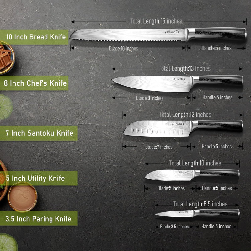 Ensemble de couteaux de cuisine noir