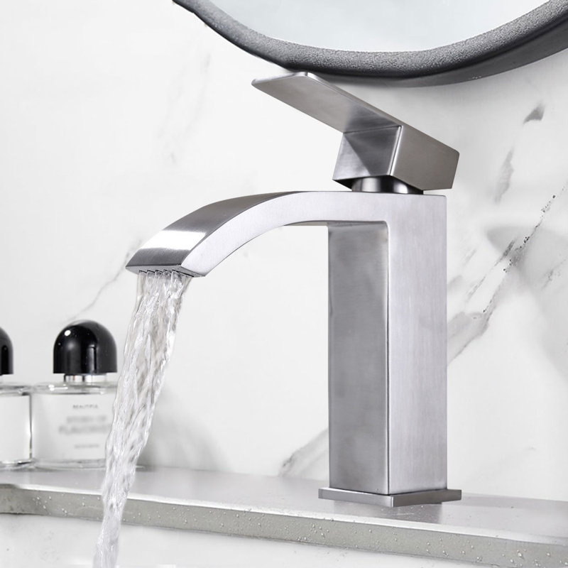 Bathroom Faucet Single Hole Bathroom Sink Faucet With Deck And Pop-up Drain(with Overflow),stainless Steel, Brushed Nickel