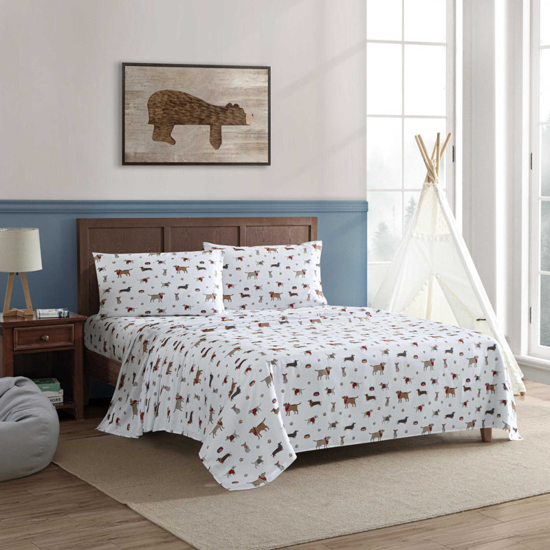 Ensemble de draps Eddie Bauer, Ensemble de draps pour lit double + 2 taies d'orei, Buddy et ses amis
