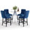 Ensemble de table de bar rond en verre trempé, ensemble de hauteur de bar, table de salle à manger ronde en verre trempé et tabourets de bar en hauteur