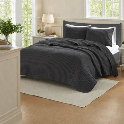 Ensemble de literie réversible noir en microfibre simple TG Farmhouse