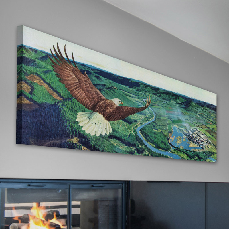« chauve eagle », reproduction d’art sur toile tendue, H 15 po x l 45 po x P 1,5 po