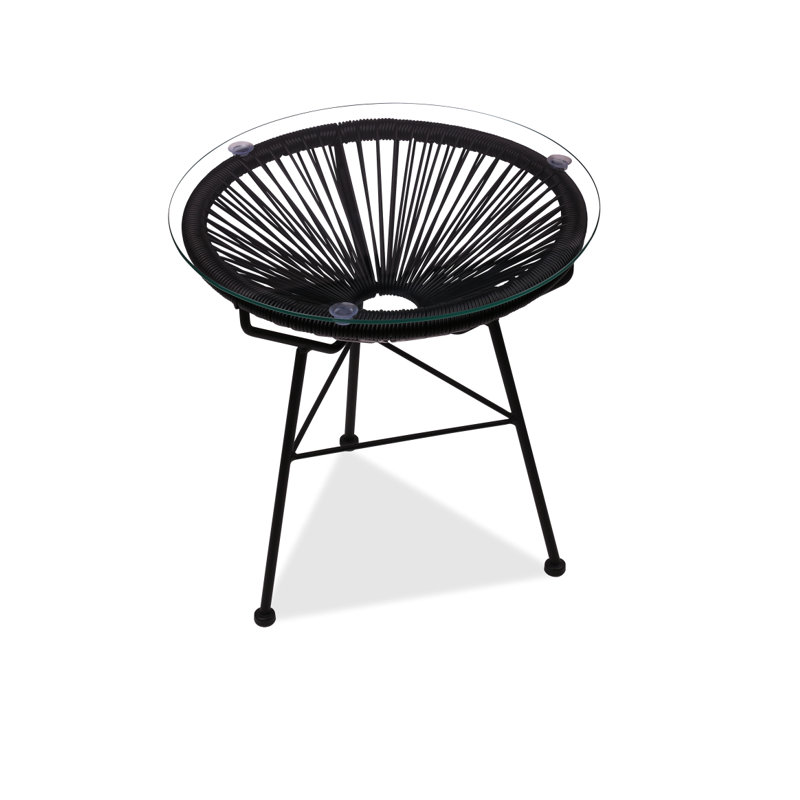Table d'appoint d'extérieur moderne, Noir, H 21 po x l 20 po x P 20 po
