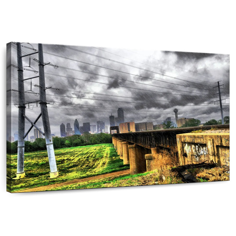 Alvord orage au-dessus de Dallas, H 26 po x l 39 po