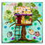 Art mural en verre acrylique 12 po x 12 po «Treehouse For The Birds» par Carrie Sharp